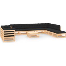 vidaXL Salotto Giardino 12 pz Cuscini Antracite Legno Massello Pino Set da Lounge da Esterno