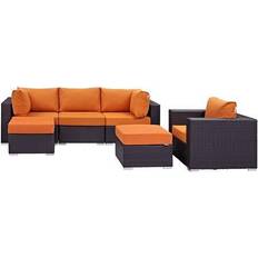 Orange Modular Sofa modway Convene Collection EEI-2207-EXP-ORA-SET Modular Sofa