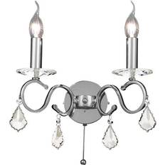 Crystal Wall Flush Lights Diyas Torino Wall Flush Light