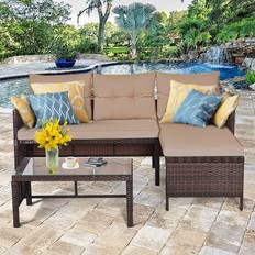 Outdoor Lounge Sets Costway 3PCS Outdoor Lounge Set