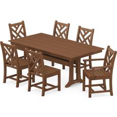 Outdoor farmhouse dining table Polywood Chippendale Farmhouse Patio Dining Set