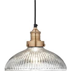 Industville Brooklyn Ribbed Glass Dome Pendant Lamp