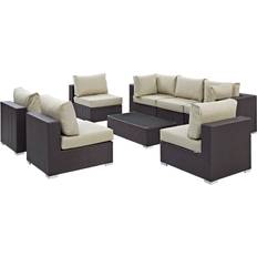 Beige Modular Sofa modway Convene EEI2205EXPBEISET Modular Sofa