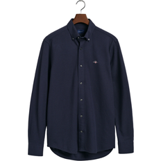 4XL - Man Shirts Gant Men's Reg Jersey Pique Shirt - Navy