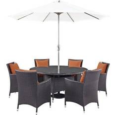 Orange Patio Dining Sets modway Convene Collection Patio Dining Set