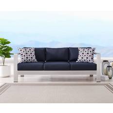 Patio Furniture modway Shore Collection EEI-3917-SLV-NAV Outdoor Sofa