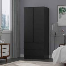 Black Clothing Storage Modern Wardrobe 76x181cm