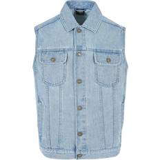 4XL Gilets Urban Classics Denim Lighter Washed Jeans Vest - Bleu