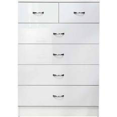 Furnished with Style Modern Matt White Chest of Drawer 70x100cm