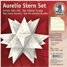 Transparent Fotoalben Ursus Faltbl�tter Aurelio-Stern 'Noten' gold 14,8 x 14,8 cm