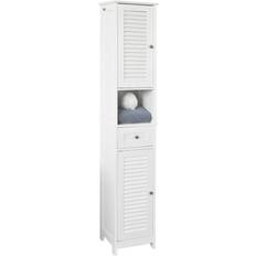 Blanc Armoires SoBuy FRG236-W Meuble Colonne de Salle de Bain Haute L32 cm x P30 cm x H170 cm Armoire