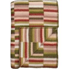 Rose Couvertures Røros Tweed Plaid Ida 135x200 cm Olive Burgundy Couverture Rose, Rouge, Vert (200x135cm)