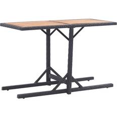 Brown - Rattan Garden Table vidaXL Black Solid Acacia Wood and Poly Rattan