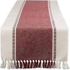 Red Tablecloths DII Dobby Stripe Woven Table Runner 13x72-inch Tablecloth Multicolour, Red (182.88x40.64cm)