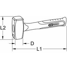 KS Tools 142.5101 Fäustel 1000g Gummihammer