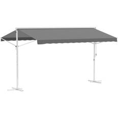 Fjärrkontroll Terassmarkiser OutSunny Fristående Markis 4.5 x 3.4 m Grå Metallram