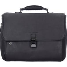 Black - Men Briefcases Piquadro Black Aktentasche Leder 40 Cm Laptopfach in mittelbraun, Businesstaschen für Herren