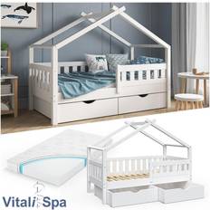 Hausbett 160x80 VitaliSpa Design Kinderbett 160x80 Babybett Jugendbett 2 Schubladen