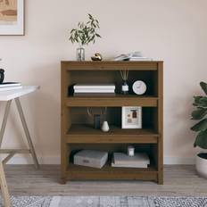 vidaXL 80 x 35 x 97 cm Massivt Fyrretræ Gyldenbrun Bogreol