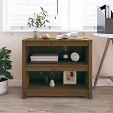 Guld Boghylder vidaXL Massivt Fyrretræ Gyldenbrun 80 x 35 x 68 cm Bogreol
