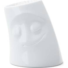 Tassen Brugskunst Tassen 3.3 Inch Porcelain China Tabletop Tealight Holder COZY Face 3.3 H x 2.9 W x 2.9 D in Brown Candlestick