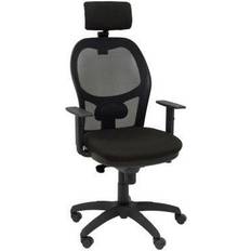 P&C Silla Jorquera Malla Negra Asiento Bali Nero Cabecero Regulable Sedia da ufficio