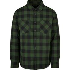 Urban Classics Herr vadderad check flanell skjorta skjorta, Svart/skog