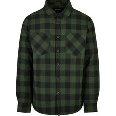 Urban Classics Padded Check Flannel Shirt - Black/Forest