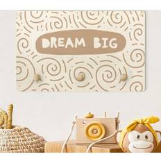 Natural Hooks & Hangers Kindergarderobe Holz Spruch Dream Big Wirbel