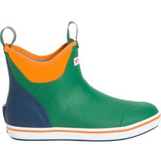 Blue - Men Rain Boots Xtratuf Men's Ankle Deck Boots, 14, Green/Orange