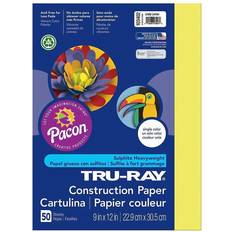 Yellow Scrapbooking Tru-Ray Heavyweight Construction Paper, Lively Lemon, 9" x 12" 50 Sheets