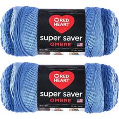 Red Heart Super Saver Ombre Yarn-True Blue Multipack Of 2