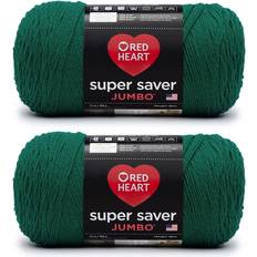 Red Heart Super Saver Jumbo Risdalsgrön Garn 2-pack á 396 g