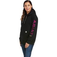 Ariat Women Sweaters Ariat Women's Rebar Graphic Hoodie Long Sleeve in Black Purple, X-Small