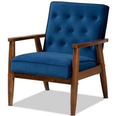 Gray Lounge Chairs Baxton Studio Sorrento Navy Lounge Chair