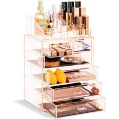 Roze Badkamerinrichting en Opslag Sorbus Makeup Storage Organizer