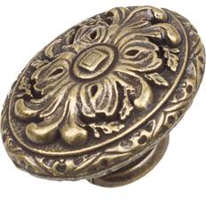 GlideRite Hardware 5710-AB-10 1.125 Inch Diameter Classic Round Cabinet Knobs 10 Pack Antique Brass Finish