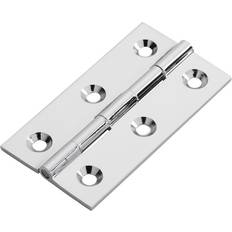 Silver Angle Brackets Brass Cabinet Hinge 64mm 35mm 2mm