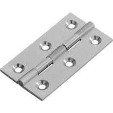 Silver Angle Brackets Brass Cabinet Hinge 64mm 2mm