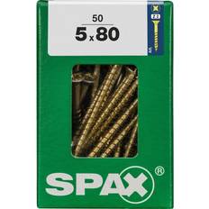 Spax Caja 50 Uds Tornillo Madera 397 Cab Plana Yellox 5,0 x 80 mm 50pcs