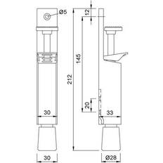 KWS KWS 1081 Türfeststeller 30mm Hub,St.silb.St.grau