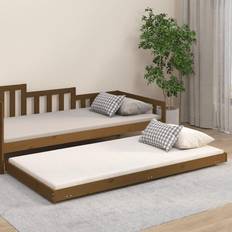 vidaXL 80x200 massivt fyrretræ gyldenbrun Sengeramme