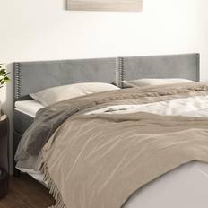 vidaXL Hoofdborden 2 st 90x5x78/88 cm Fluweel Lichtgrijs