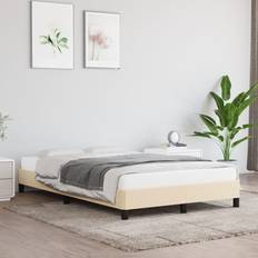 120 cm - Beige Sengerammer vidaXL 120x200 stof cremefarvet Sengeramme