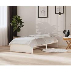 vidaXL white, 90 Solid Wood Bed Frame