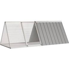 vidaXL Rabbit Cage Grey 201.5x80.5x71 cm Galvanised Steel