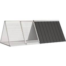vidaXL Rabbit Cage Anthracite 201.5 x 80.5 x 71 cm Galvanised Steel
