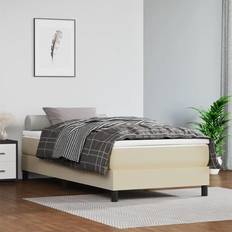 vidaXL Pocketveringmatras 100x200x20 cm Kunstleer Crèmekleurig