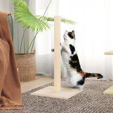 vidaXL Cat Scratching Post Cream 35 x 35 x 70 cm