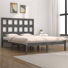 vidaXL grey, 200 Solid Pine Bed Frame Honey